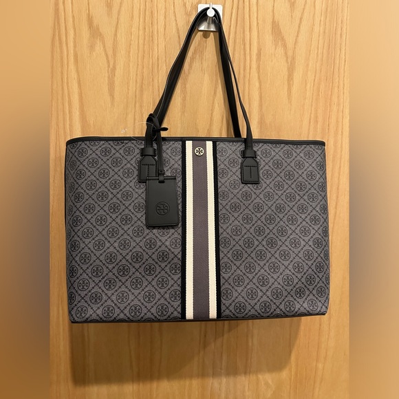 Tory Burch Handbags - New with tag Tory Burch Logo Monogram Zip Top Jacquard Tote coated canvas